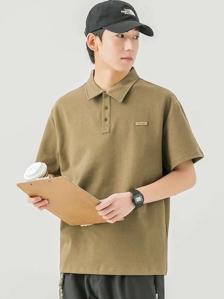 Heavy Weight Boys Short Sleeve Fancy Loose Polo Shirt