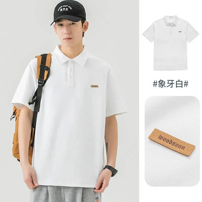 Heavy Weight Boys Short Sleeve Fancy Loose Polo Shirt