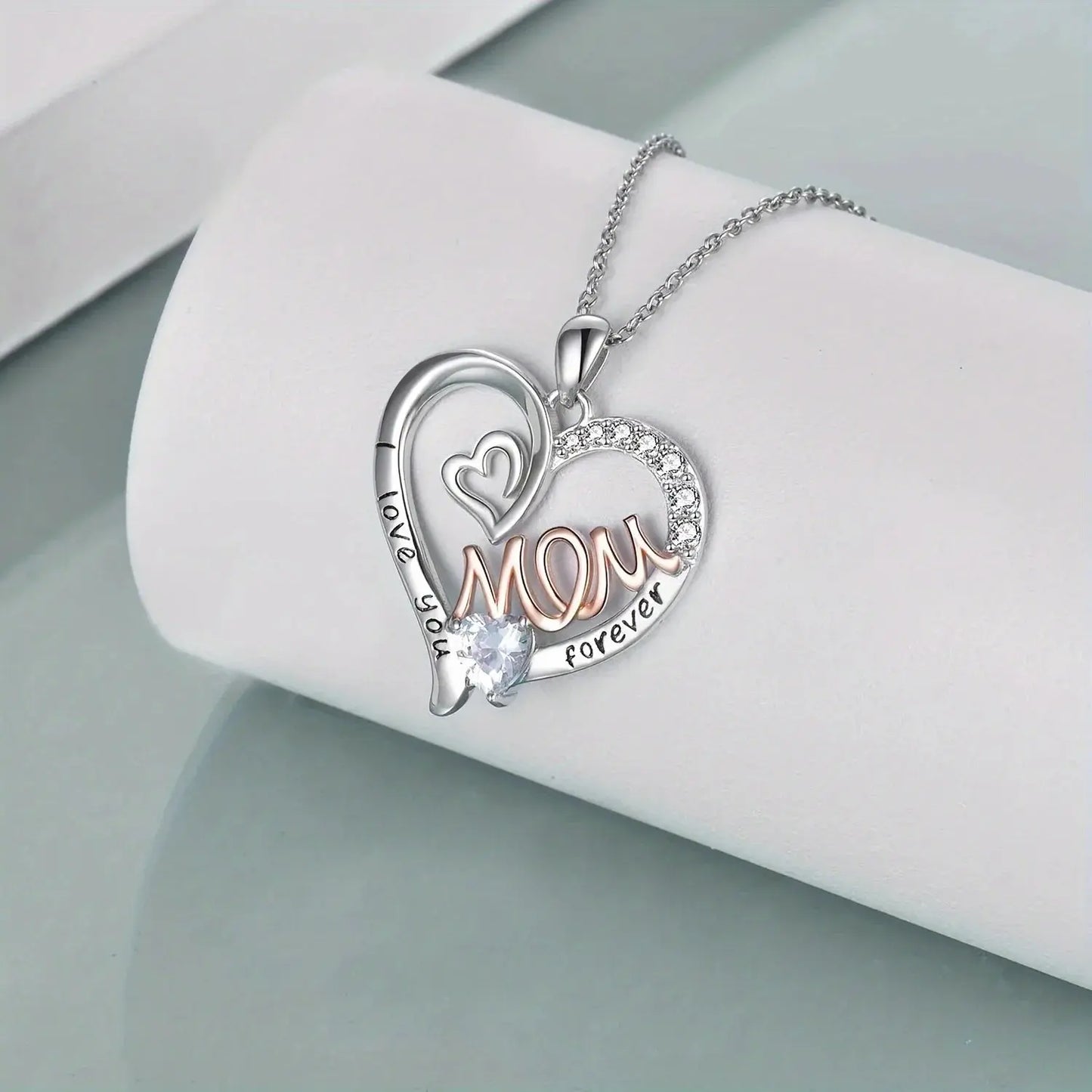 I Love You Mom Necklace With Luxury Rose Gift Box For Mom Birthday Christmas Romantic Gift 2023 Hot Fashion Jewelry Accessories