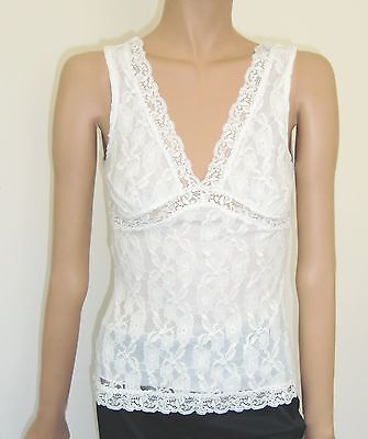 Ladies Lace Tank Top in  white or Beige, Size S,M,L,XL Couture Cozy