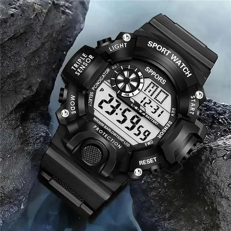 Kegllect [Ready Stock ]  Men Sports Multifunction Life Digital Watch Casual Watches