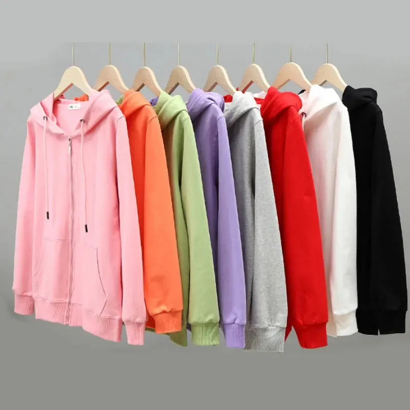 Korean Loose 5Xl Women Pure Cotton Hoodies Fashion Oversize Long Sleeve Solid Zipper Sweatshirt High Quality Autumn Tops