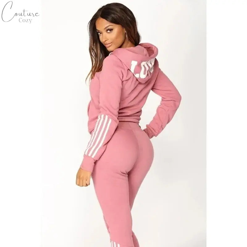 Ladies Fashion Hoodies and Long Pants Set Tracksuits Women Two Pieces Jogging Sports Wear Suit Couture Cozy