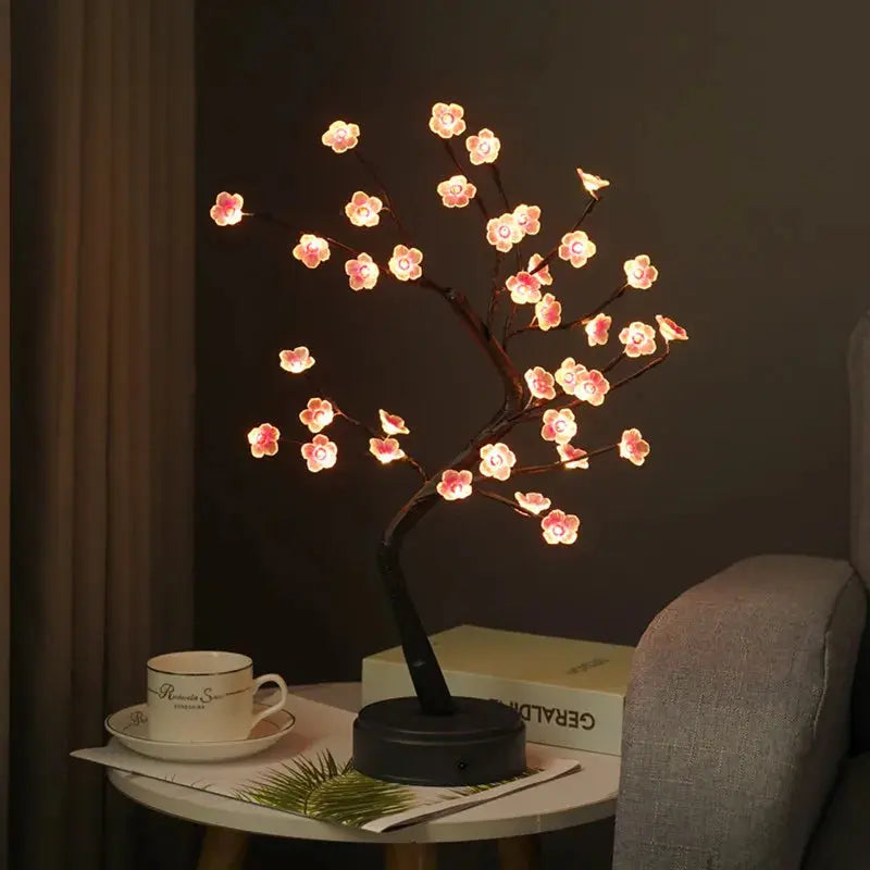 Magical LED Houseplant Lamp Diy Indoor Christmas Decoration Night Light Flowers Artificial Plant Wedding for Home Decor Fixtures