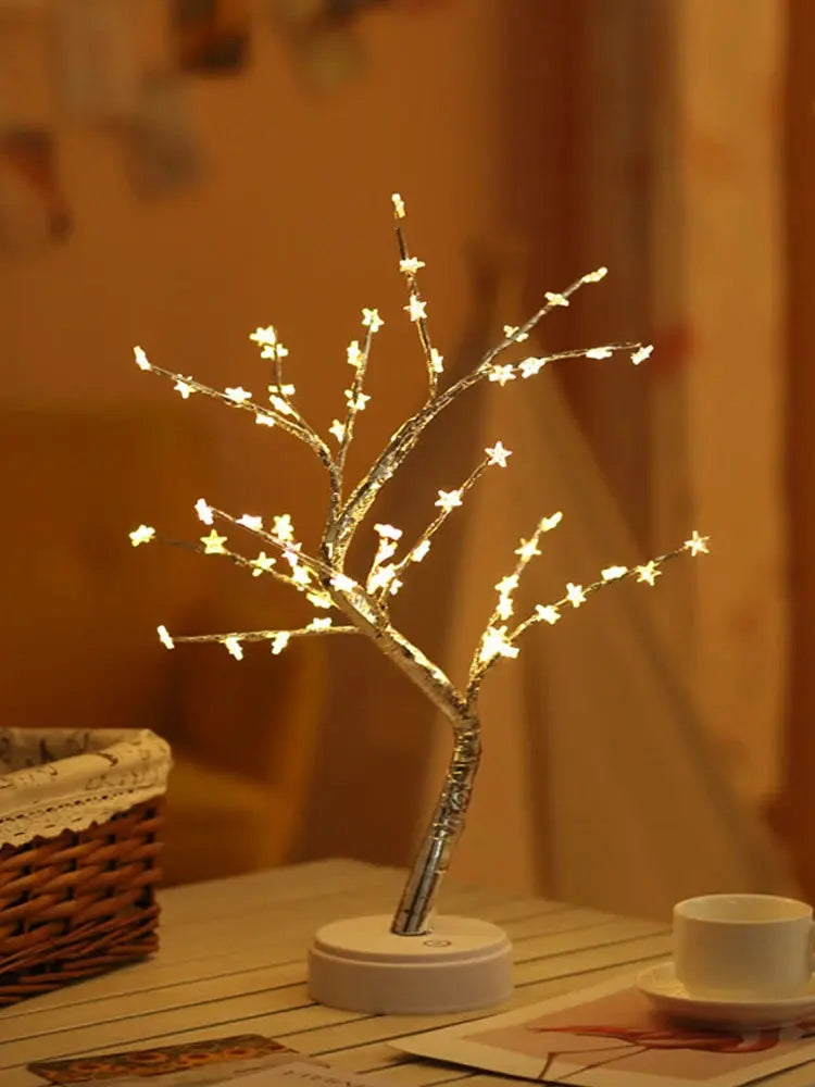 Magical LED Houseplant Lamp Diy Indoor Christmas Decoration Night Light Flowers Artificial Plant Wedding for Home Decor Fixtures