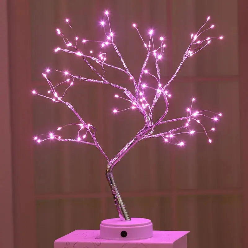 Magical LED Houseplant Lamp Diy Indoor Christmas Decoration Night Light Flowers Artificial Plant Wedding for Home Decor Fixtures