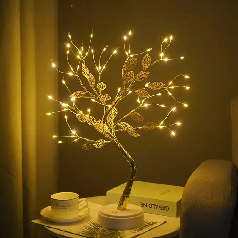 Magical LED Houseplant Lamp Diy Indoor Christmas Decoration Night Light Flowers Artificial Plant Wedding for Home Decor Fixtures