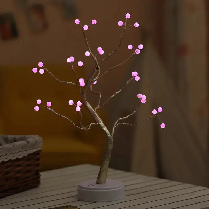 Magical LED Houseplant Lamp Diy Indoor Christmas Decoration Night Light Flowers Artificial Plant Wedding for Home Decor Fixtures