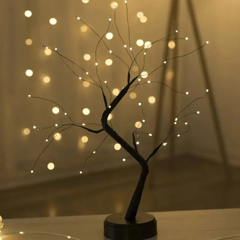 Magical LED Houseplant Lamp Diy Indoor Christmas Decoration Night Light Flowers Artificial Plant Wedding for Home Decor Fixtures