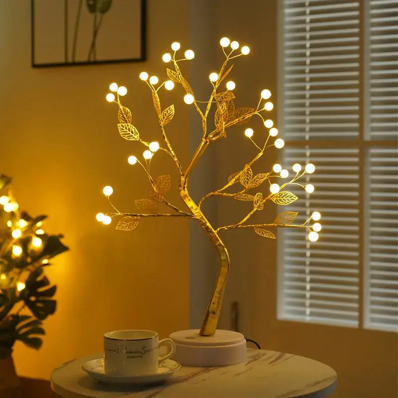 Magical LED Houseplant Lamp Diy Indoor Christmas Decoration Night Light Flowers Artificial Plant Wedding for Home Decor Fixtures