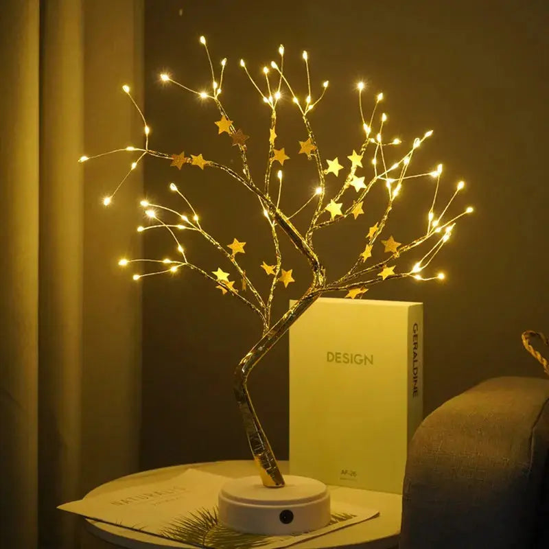 Magical LED Houseplant Lamp Diy Indoor Christmas Decoration Night Light Flowers Artificial Plant Wedding for Home Decor Fixtures