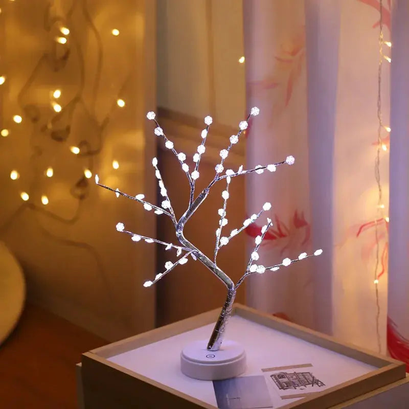 Magical LED Houseplant Lamp Diy Indoor Christmas Decoration Night Light Flowers Artificial Plant Wedding for Home Decor Fixtures