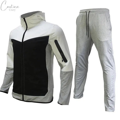 Men Outfit Set 2022 Men's Sweatsuit Tech Fleece Hoodie Stretch Training Wear Good Quality Coat Sweatpants Sport Set Clothing Couture Cozy