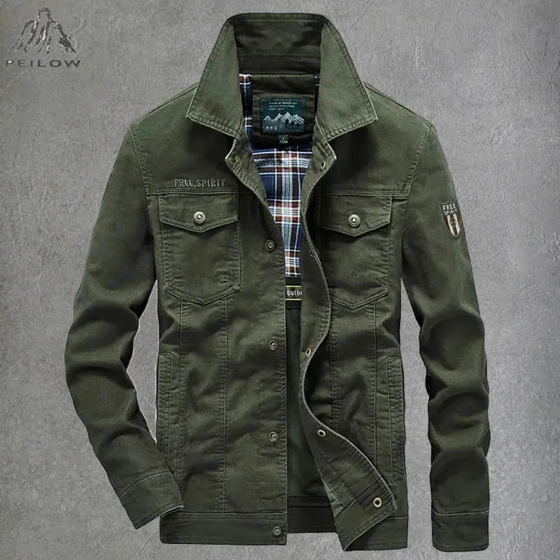 Men's Lightweight Cotton Military Jackets Spring Autumn Casual Multi-pocket Army Pilot Cargo Flight Bomber Jacket 6XL 7XL 8XL Couture Cozy