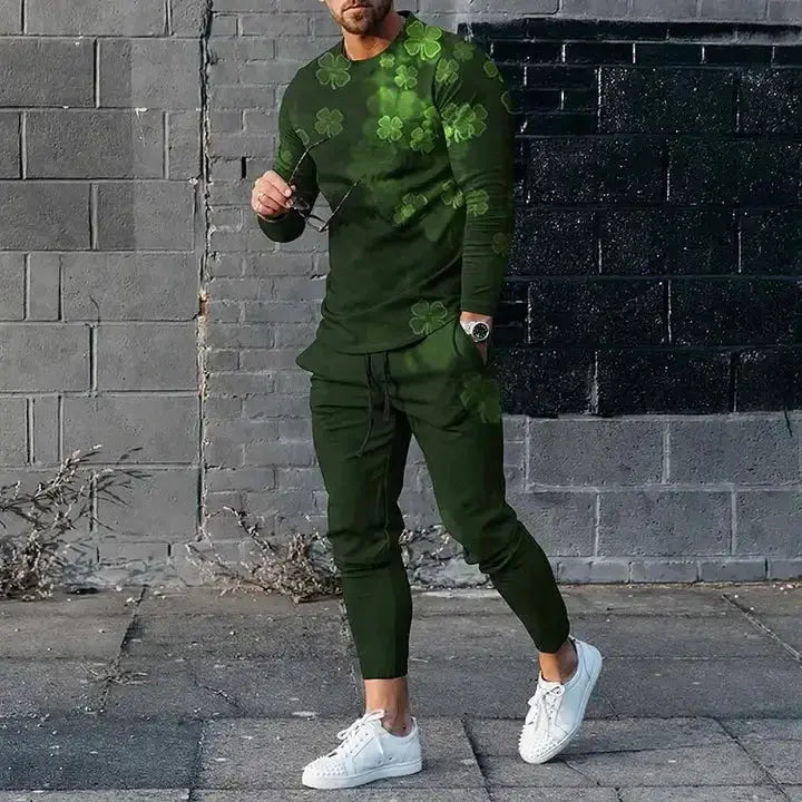 Men's Long Sleeve T-shirts and Pants Two Piece Geometry Fashion 3D Printed Men's Sets Casual Suit nike tech fleece Couture Cozy