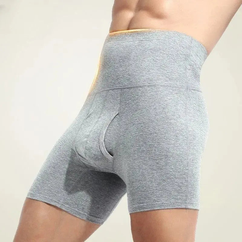 Men's Panties Cotton High-waisted Double-layer Warm Heat Boxers Winter Pants Fleece Large Size Anti-wear Legs Shorts Pajamas Couture Cozy