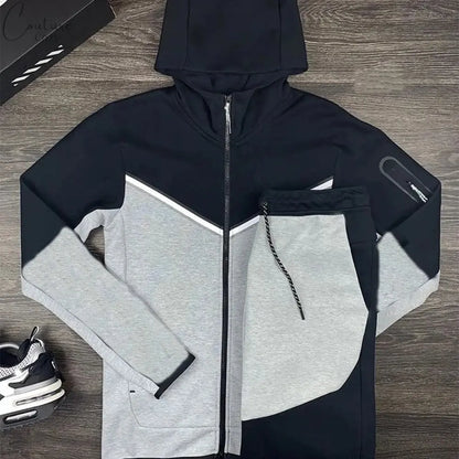 Men's Track Suits Spring Autumn Cotton Tech Sweatsuit Jogging Suit Fitness Sport Sweatpants And Hoodie Set Couture Cozy