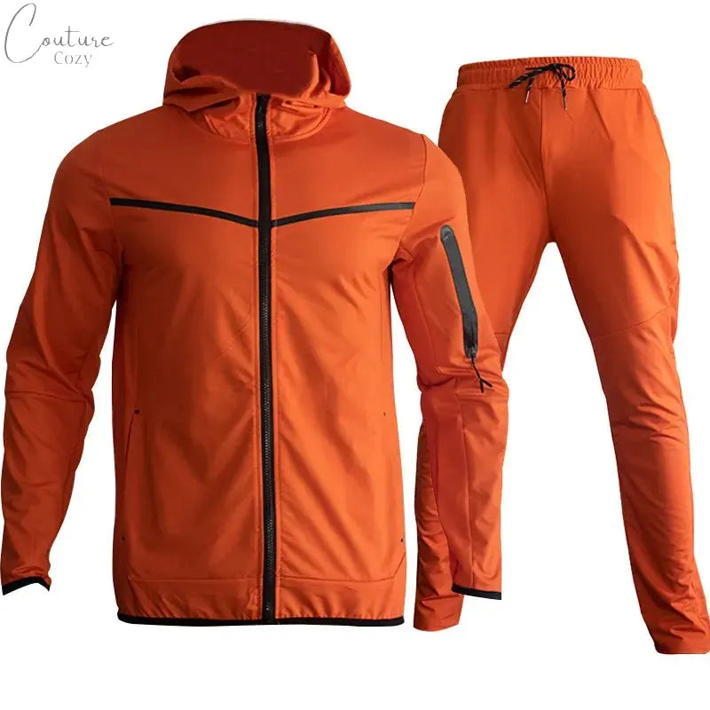 Men's Track Suits Spring Autumn Cotton Tech Sweatsuit Jogging Suit Fitness Sport Sweatpants And Hoodie Set Couture Cozy