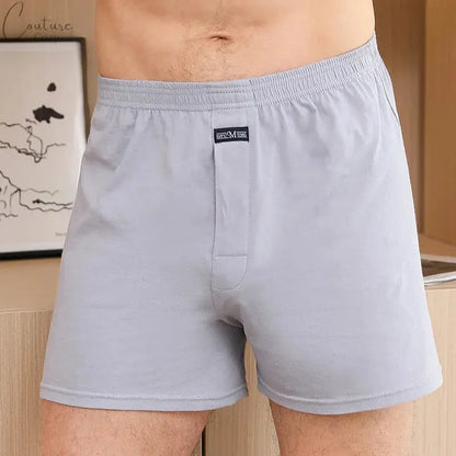 Mens Boxer Shorts Rich Cotton Elasticated Pack Underwear Home Boxers Pajamas Loose Thin Breathable Underpants Gym Shorts Panties Couture Cozy