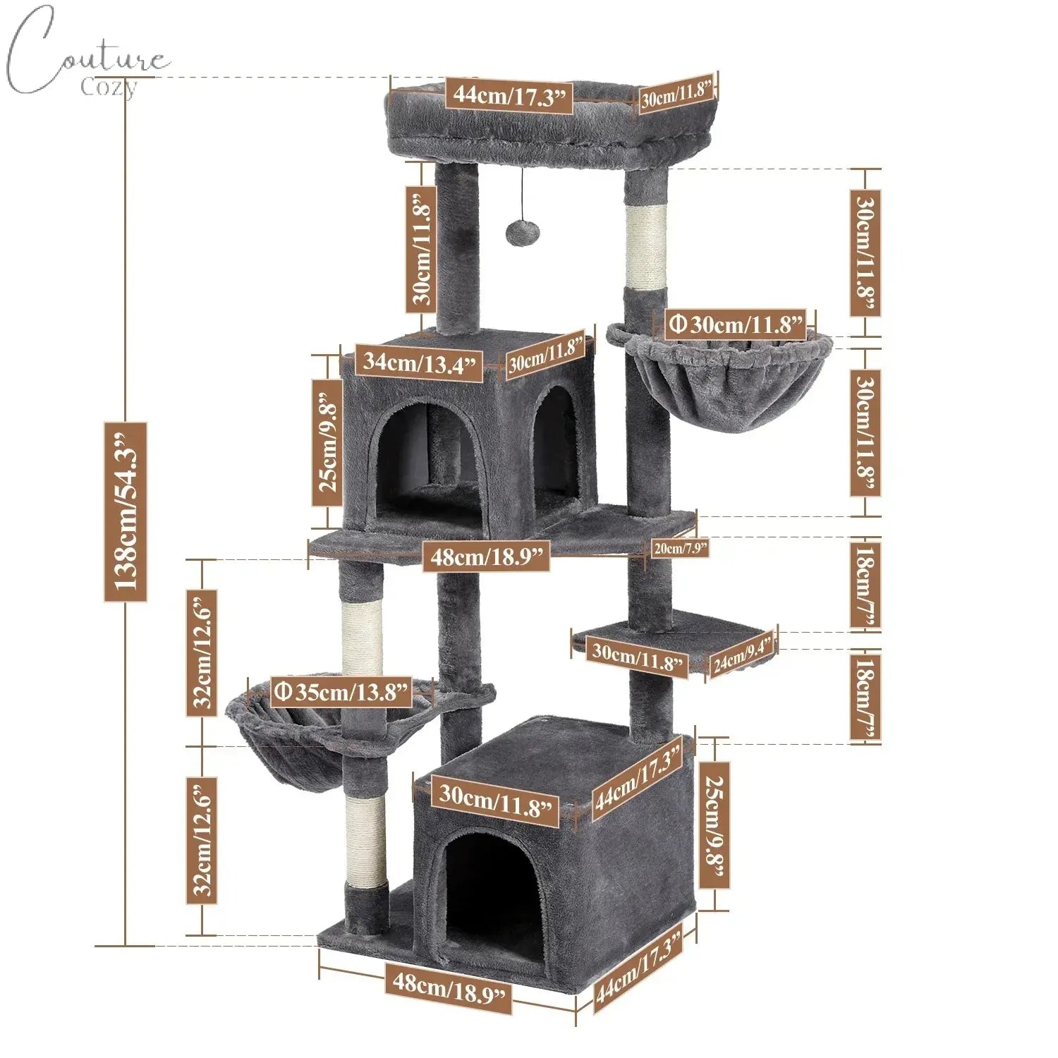 Multi-Level Cat Tree Cat Tower Pet Expert