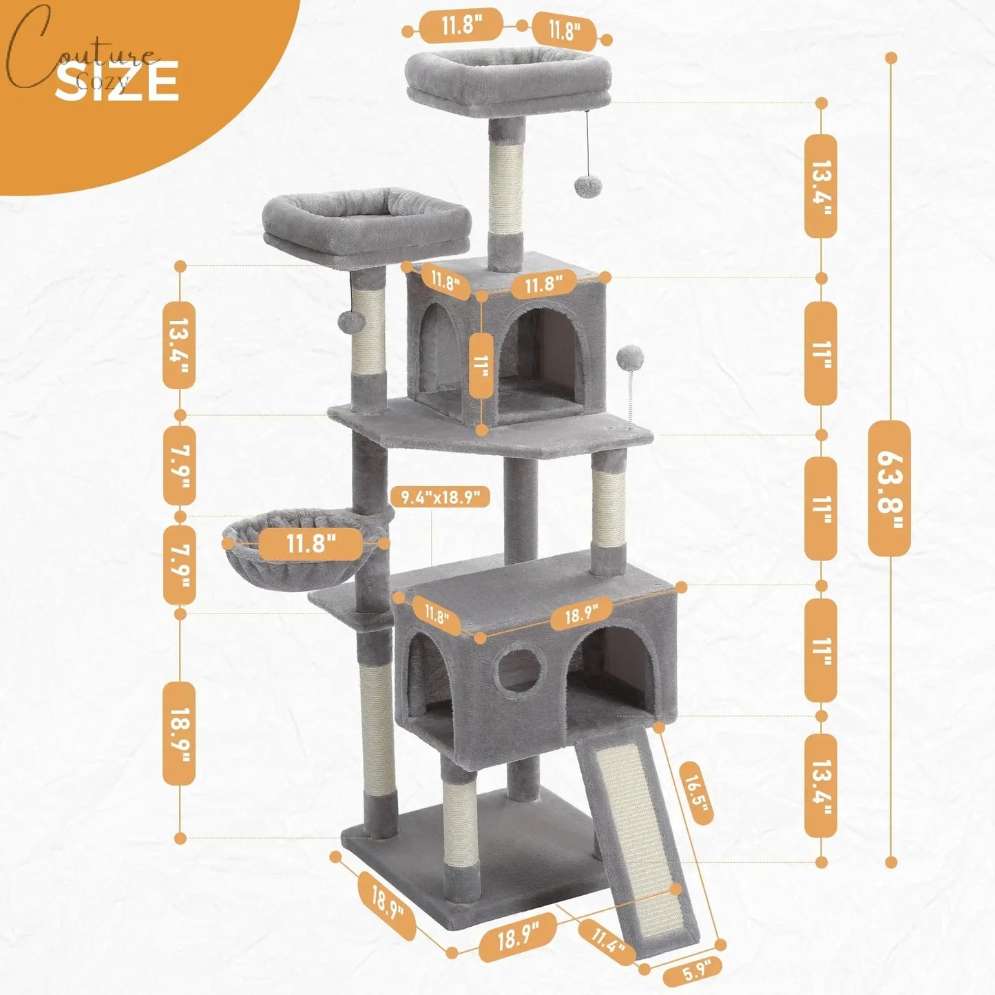 Multi-Level Cat Tree Cat Tower Pet Expert