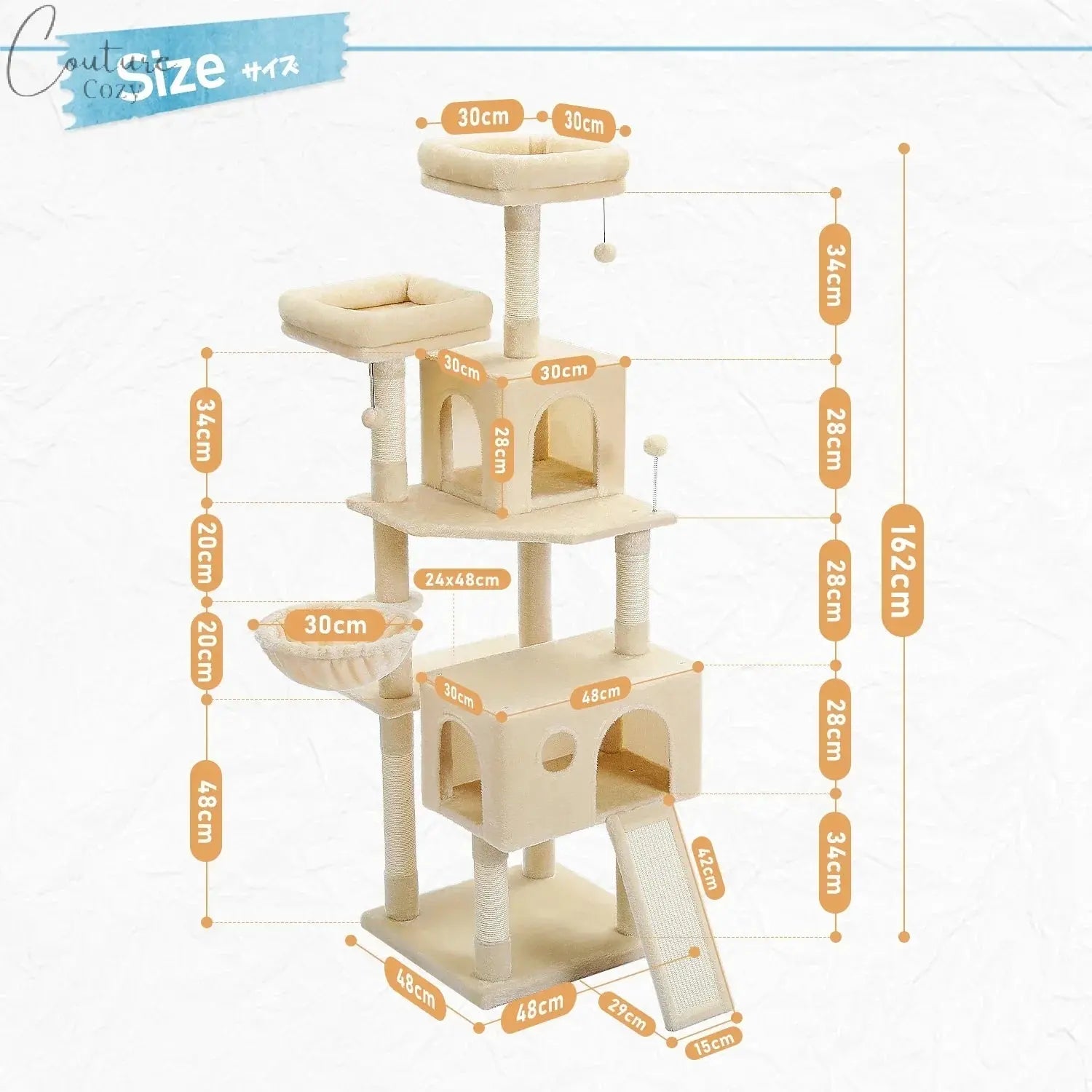 Multi-Level Cat Tree Cat Tower Pet Expert