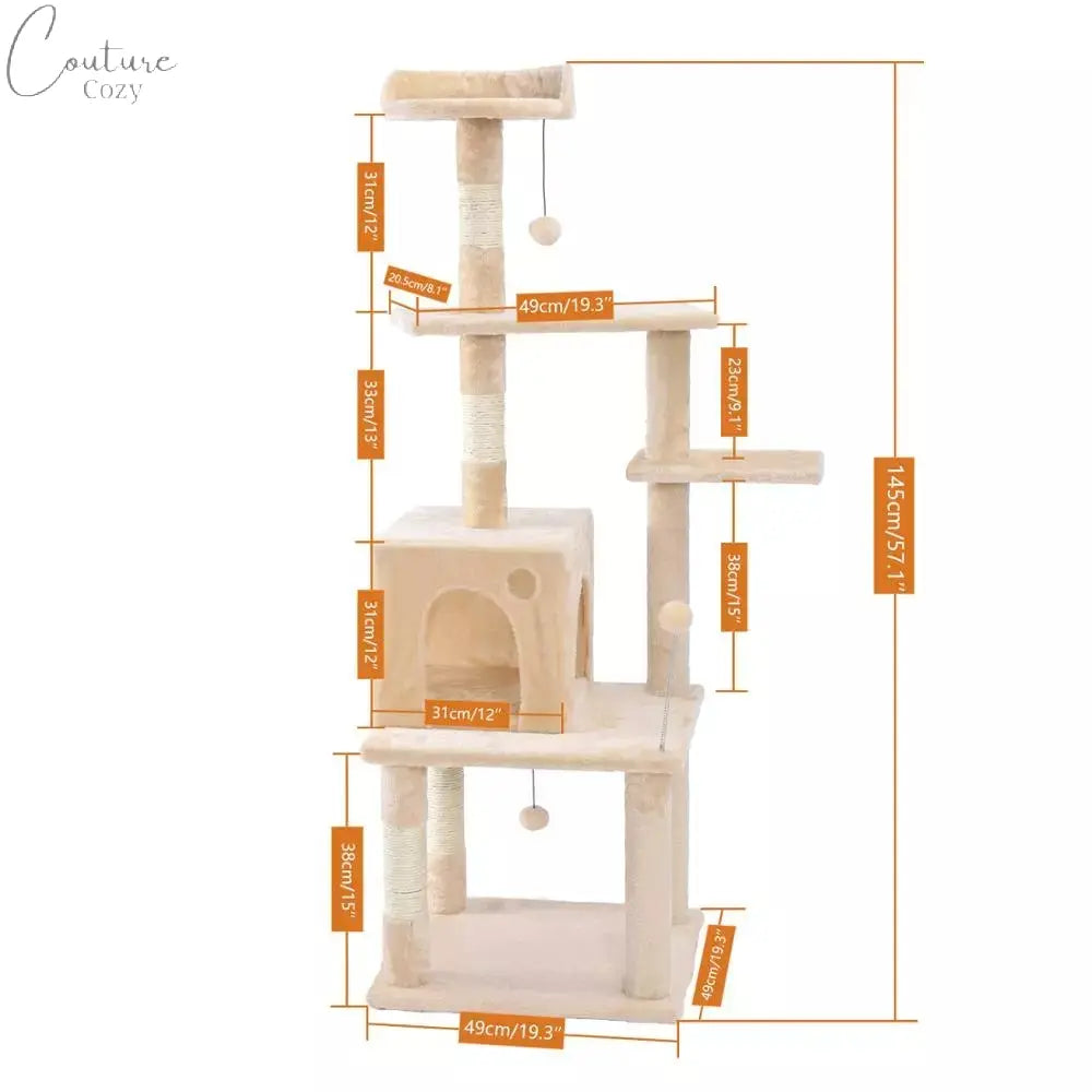 Multi-Level Cat Tree Cat Tower Pet Expert