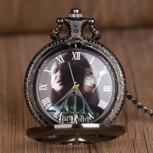 New Arrival Men Quartz Watches Necklace Pocket Watch for Mens Vintage Black Design Necklace Fob Chain Clock Relogio Gift