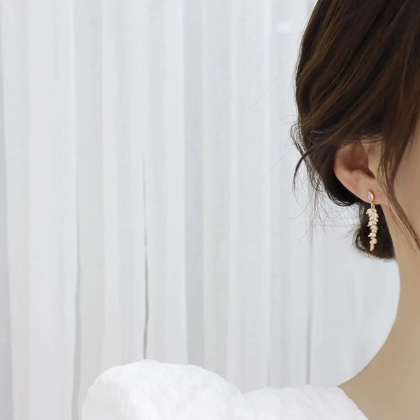 New Design Fashion Korea Jewelery Crystal Wheat Ears Long Elegant Stud Earrings for Woman  Holiday Party Daily Exquisite Earring