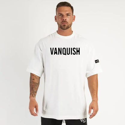 New gym exercise fitness sports wear cotton round neck loose short sleeve T-shirt top casual fashion streetwear men's wear Couture Cozy