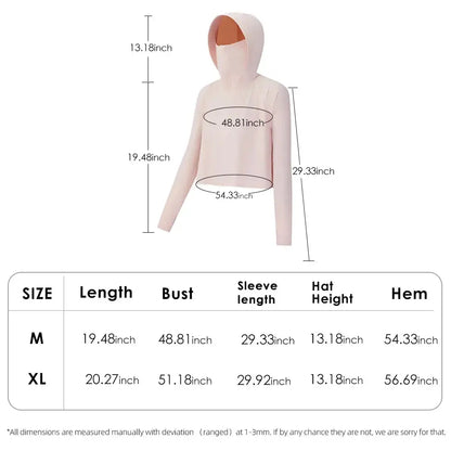 OhSunny Sun Protection Coat Coolchill Fabric Anti-UV Breathable Skin UPF50+ Quick Dry Hoodie Outdoors Summer Women Sport Jacket Couture Cozy