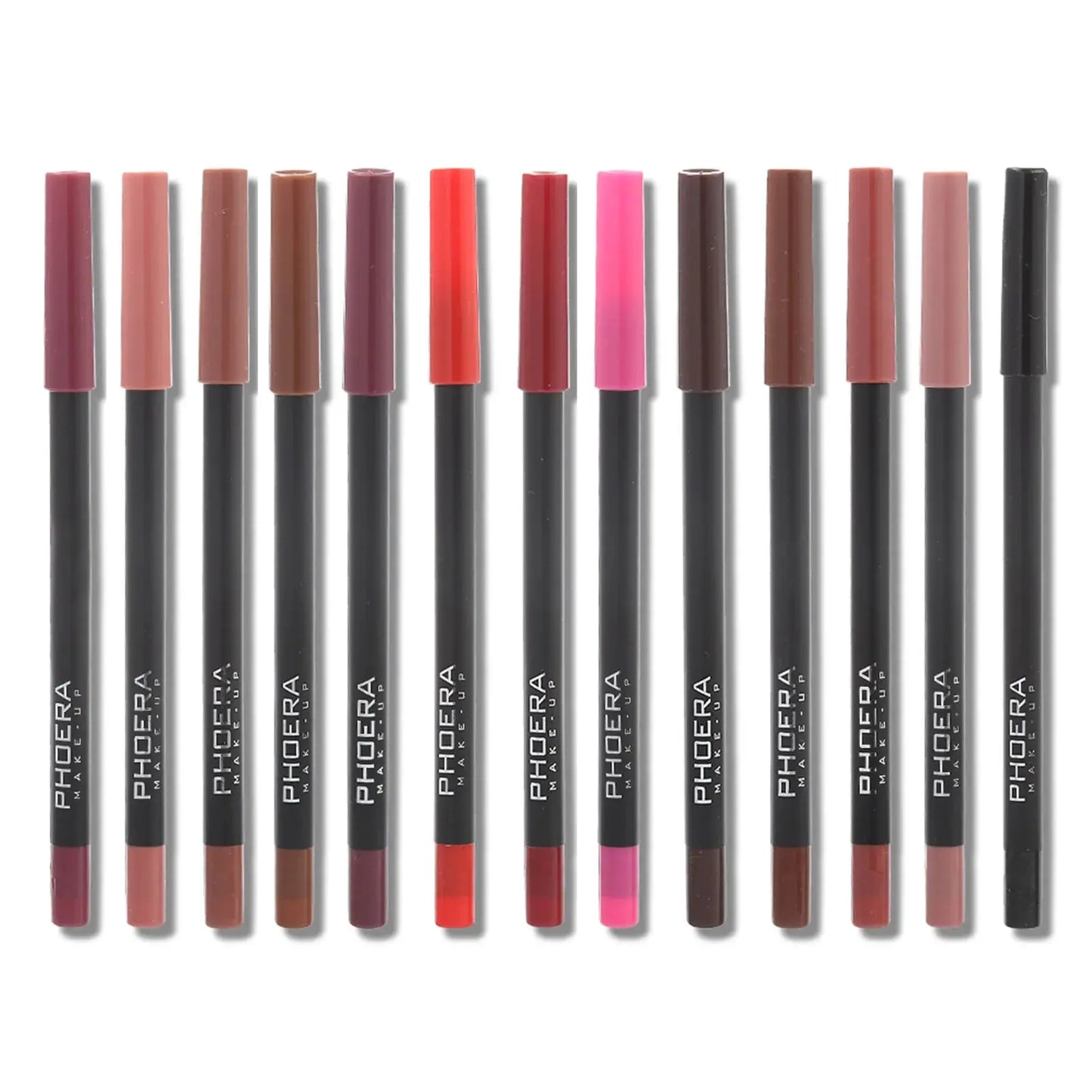 PHOERA 13 Colors Matte Lip Liner Lipstick Pencil Makeup Sexy Red Contour Tint Lipstick Cosmetic Waterproof Non-stick Cup Make Up