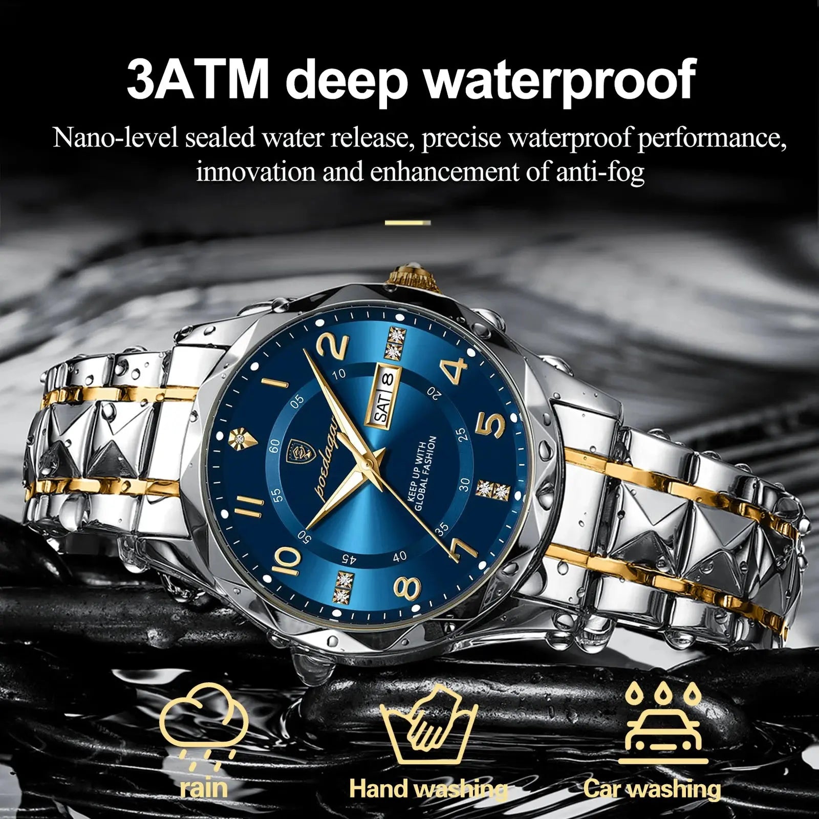 POEDAGAR Luxury Men Quartz Watch Waterproof Date Week Luminous Wristwatch Stainless Steel Men's Watches Male Clock Sports Reloj Couture Cozy