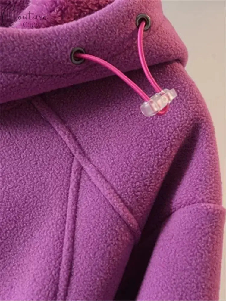 Plus Size Women's Clothing Autumn And Winter Hoodies & Sweatshirt Long Sleeve Zipper Polar Fleece Thick Casual Sports Sweatshirt Couture Cozy