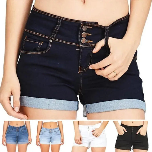 Plus Size Womens Ladies High Waist Short Jeans Shorts Denim Pants Couture Cozy