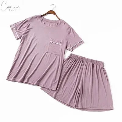 Pocket Pajamas Shorts Set Women's 95% Cotton Sleepwear Casual Comfort Pijamas Mujer New Summer Loose Cool Pyjamas Soft Home Suit Couture Cozy