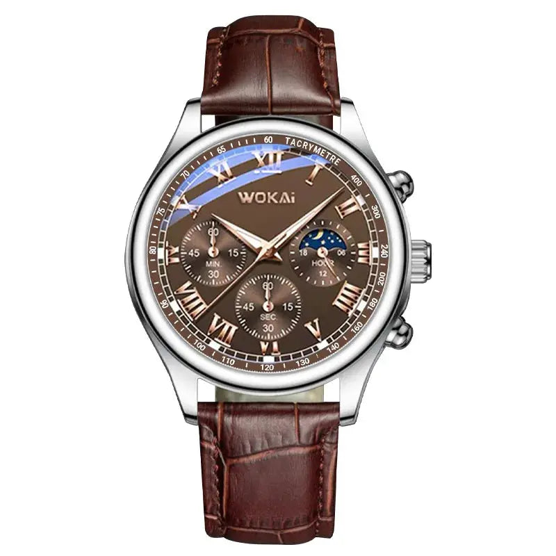 Reloj Hombre 2023 Hot Sale Wokai Watch Men Fashion Casual Watches Leather Band Quartz Wristwatches Men Best Gifts Cheap Price