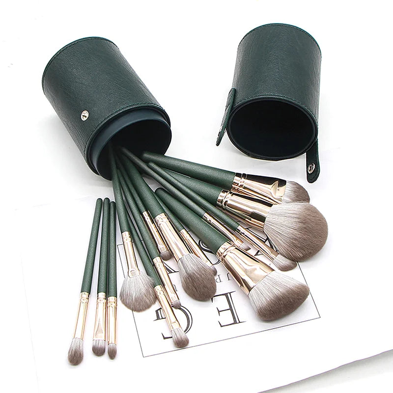 1pcs Makeup Brushes Cylinder PU Leather Pouch Travel Organizer Brushes Cosmetic Case Empty Portable Holder Make up Bucket