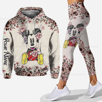 Customizename Mickey Hoodie Women's Hoodie Set Mickey Yoga Pants Sweatpants Womens Disney Yoga Hoodie Leggings Fashion Tracksuit Couture Cozy