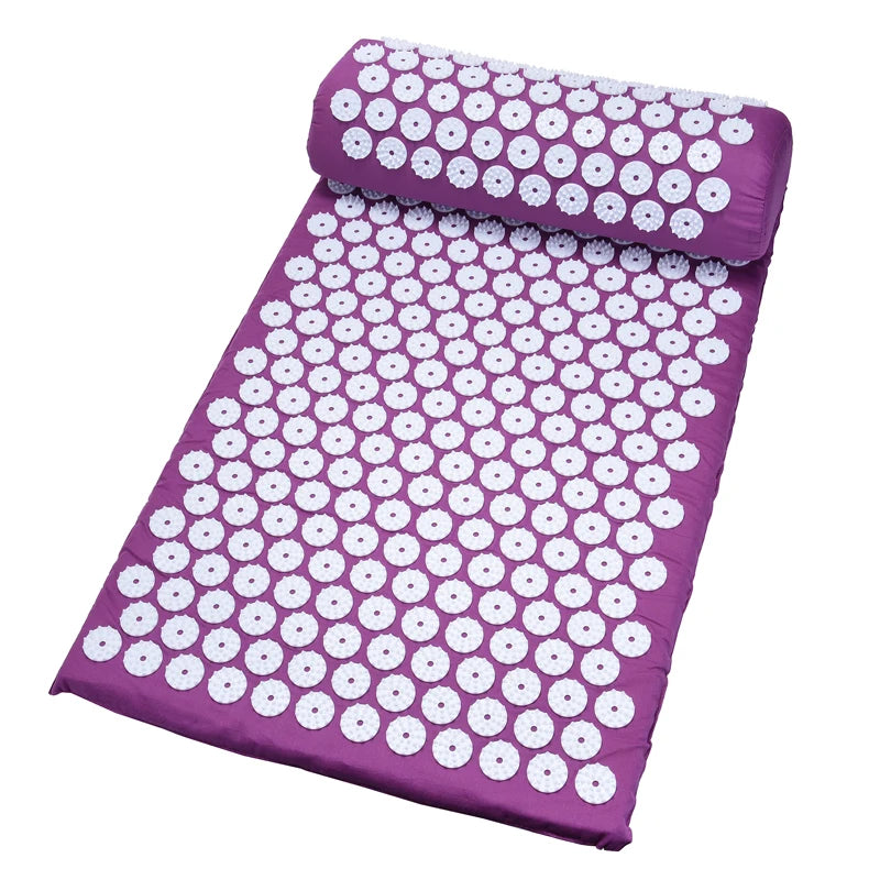 Massage Mat Acupressure Relieve Back Body Pain Relax Spike Mat Acupuncture Massage Cushion Yoga Mat with Pillow