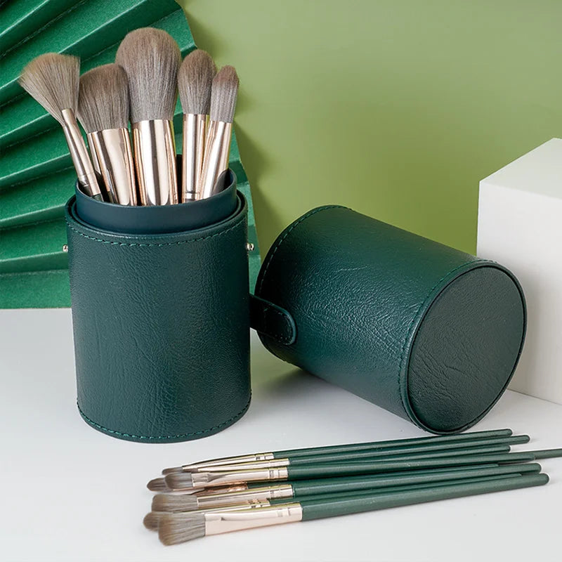 1pcs Makeup Brushes Cylinder PU Leather Pouch Travel Organizer Brushes Cosmetic Case Empty Portable Holder Make up Bucket