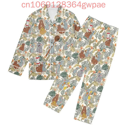 2025 New Disney Ratatouille Pajama Set Disney Halloween Casual Men's and Women's Long Sleeve Shirt Pajama Set Couture Cozy