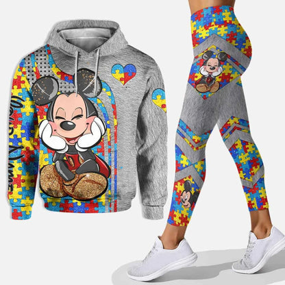 Customizename Mickey Hoodie Women's Hoodie Set Mickey Yoga Pants Sweatpants Womens Disney Yoga Hoodie Leggings Fashion Tracksuit Couture Cozy