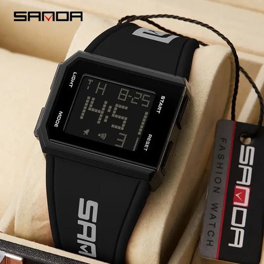 SANDA New Watches Mens Fashion Outdoor Military Sport LED Digital Watch 5Bar Waterproof Wristwatch Clock Relogio Masculino