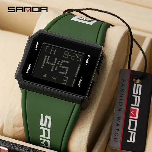 SANDA New Watches Mens Fashion Outdoor Military Sport LED Digital Watch 5Bar Waterproof Wristwatch Clock Relogio Masculino