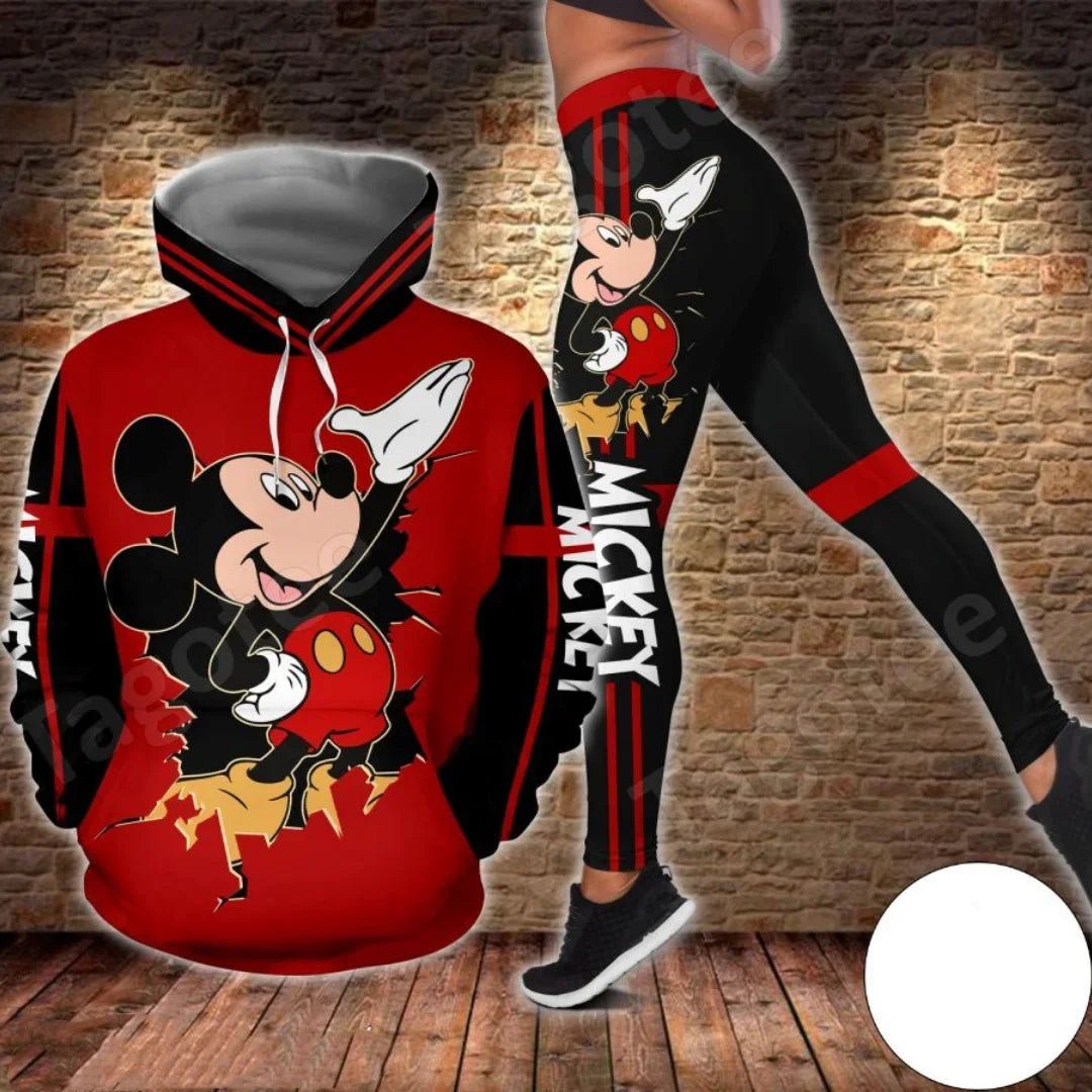 Customizename Mickey Hoodie Women's Hoodie Set Mickey Yoga Pants Sweatpants Womens Disney Yoga Hoodie Leggings Fashion Tracksuit Couture Cozy