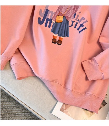 170Kg Plus Size Women's Bust 170 Spring Autumn Loose Lapel Sweatshirt Printed Top Black Pink 5XL 6XL 7XL 8XL 9XL 10XL Couture Cozy