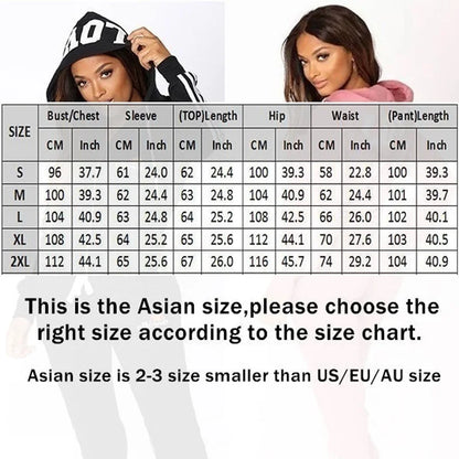 Ladies Fashion Hoodies and Long Pants Set Tracksuits Women Two Pieces Jogging Sports Wear Suit Couture Cozy