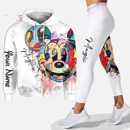 Customizename Mickey Hoodie Women's Hoodie Set Mickey Yoga Pants Sweatpants Womens Disney Yoga Hoodie Leggings Fashion Tracksuit Couture Cozy