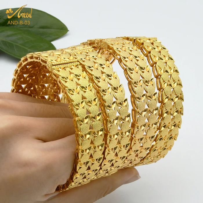 Dubai Bangles For Women Middle East Gold Color Bangle Ethiopian Saudi Arab Bracelet Wedding Bride Jewelery African Birthday Gift